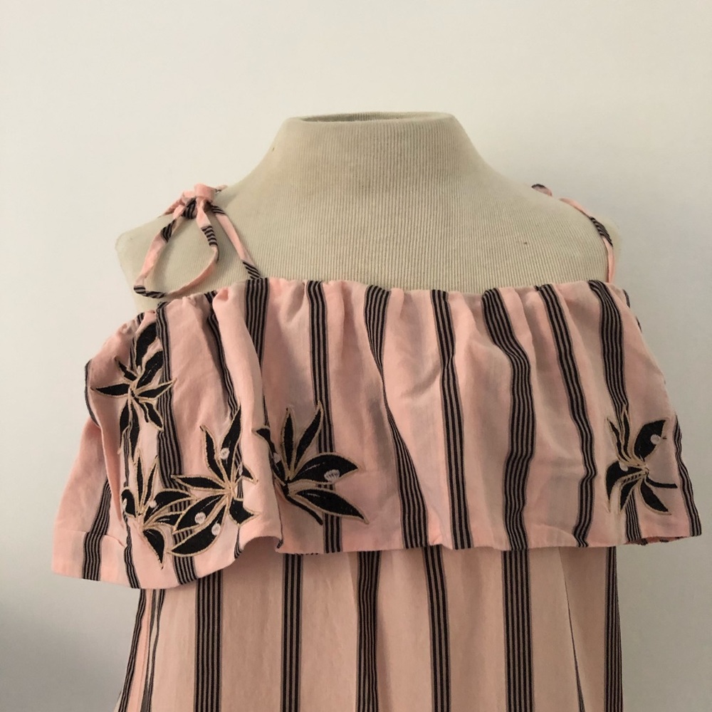 Ann Taylor loft off the shoulder striped blouse - Picture 3 of 4